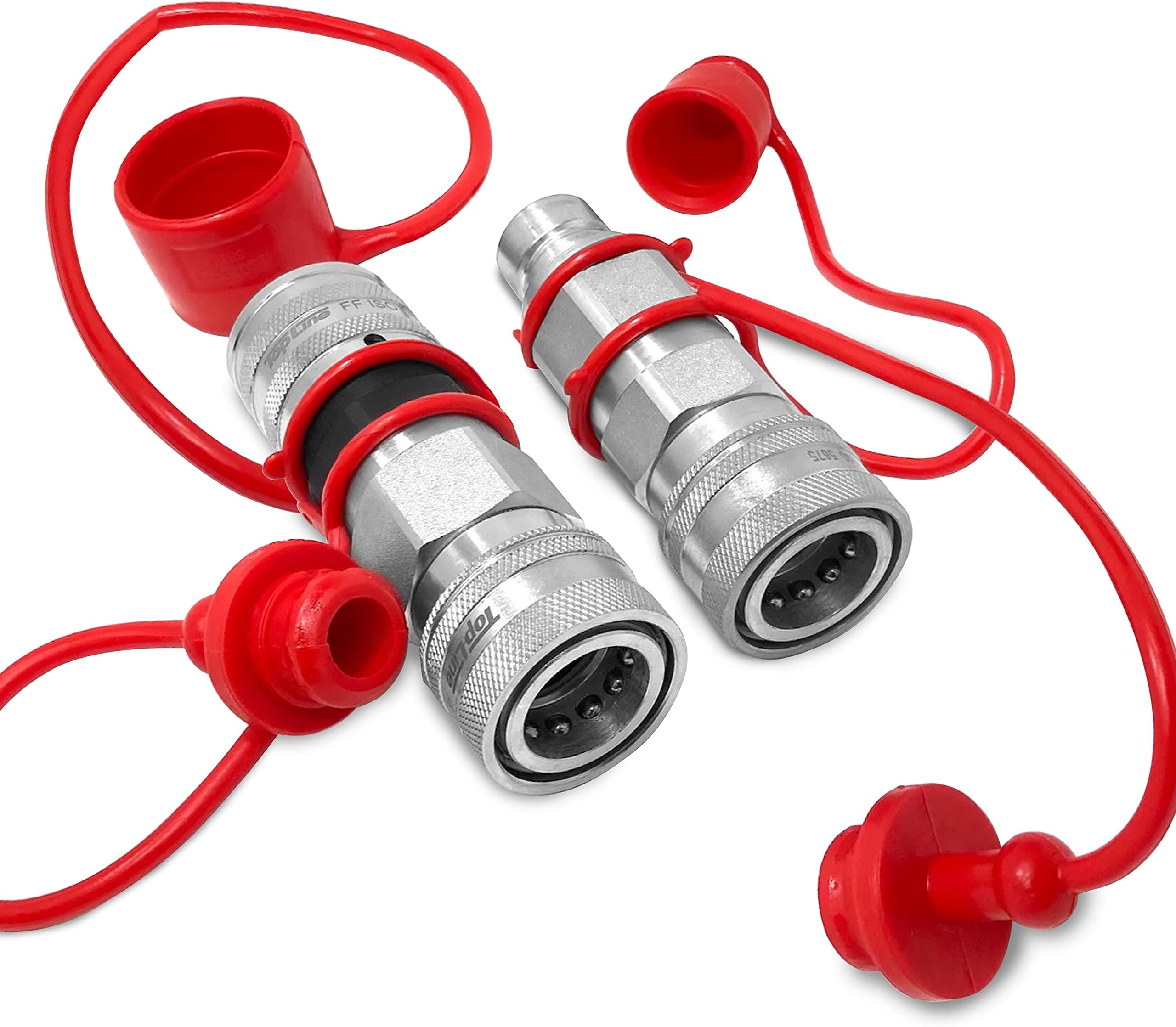 TL ToplineTL106 Flat Face to Ag style Hydraulic Quick Connect Coupler Adapter Set