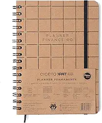 Planner Permanente Wire-O Kraft Financeiro A5 Linha E Ponto, Cicero