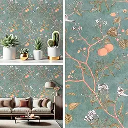 Papel de Parede Adesivo Floral Geometrico 3D Galhos Antimofo