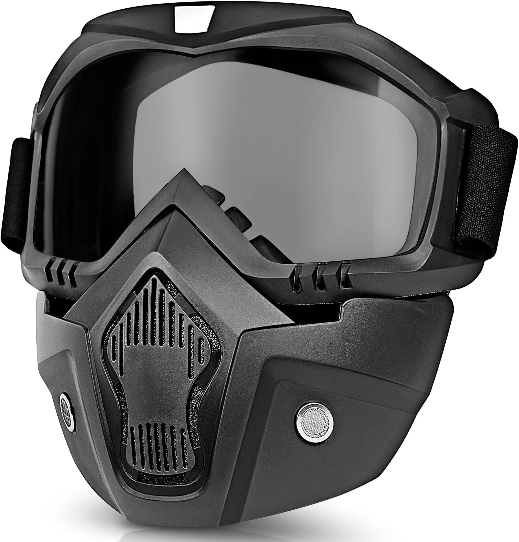 Eliane BB35 Goggle Mask Anti Scratch UV Protective Face & Eyewear Windproof Dirt Shield With Soft Foam Padded Detachable Mouth Filter For cycling Bike Off Road Racing Ride Unisex (Black Visor)