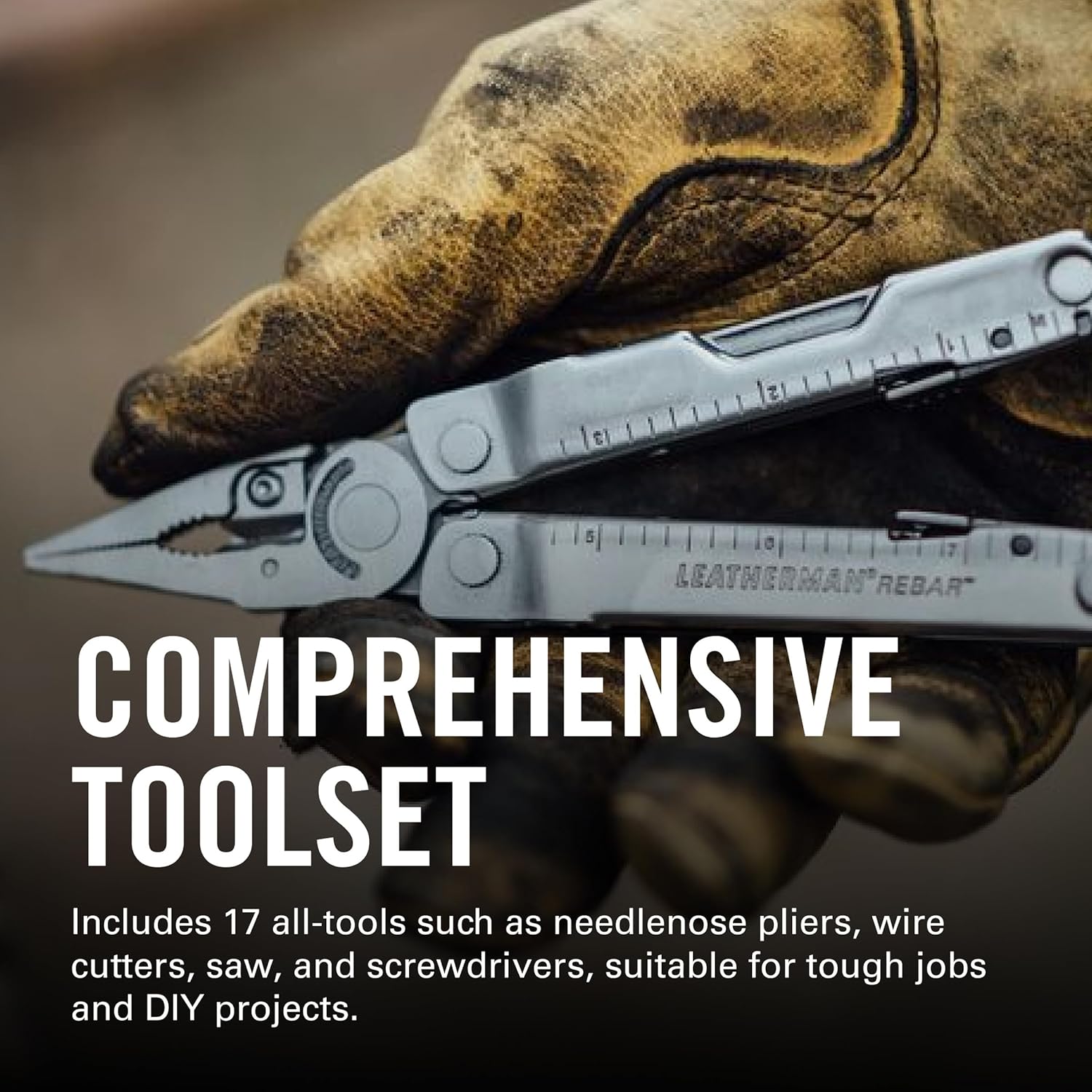 LEATHERMAN, Rebar Multitool with Premium Replaceable Wire Cutters and Saw, Stainless Steel
