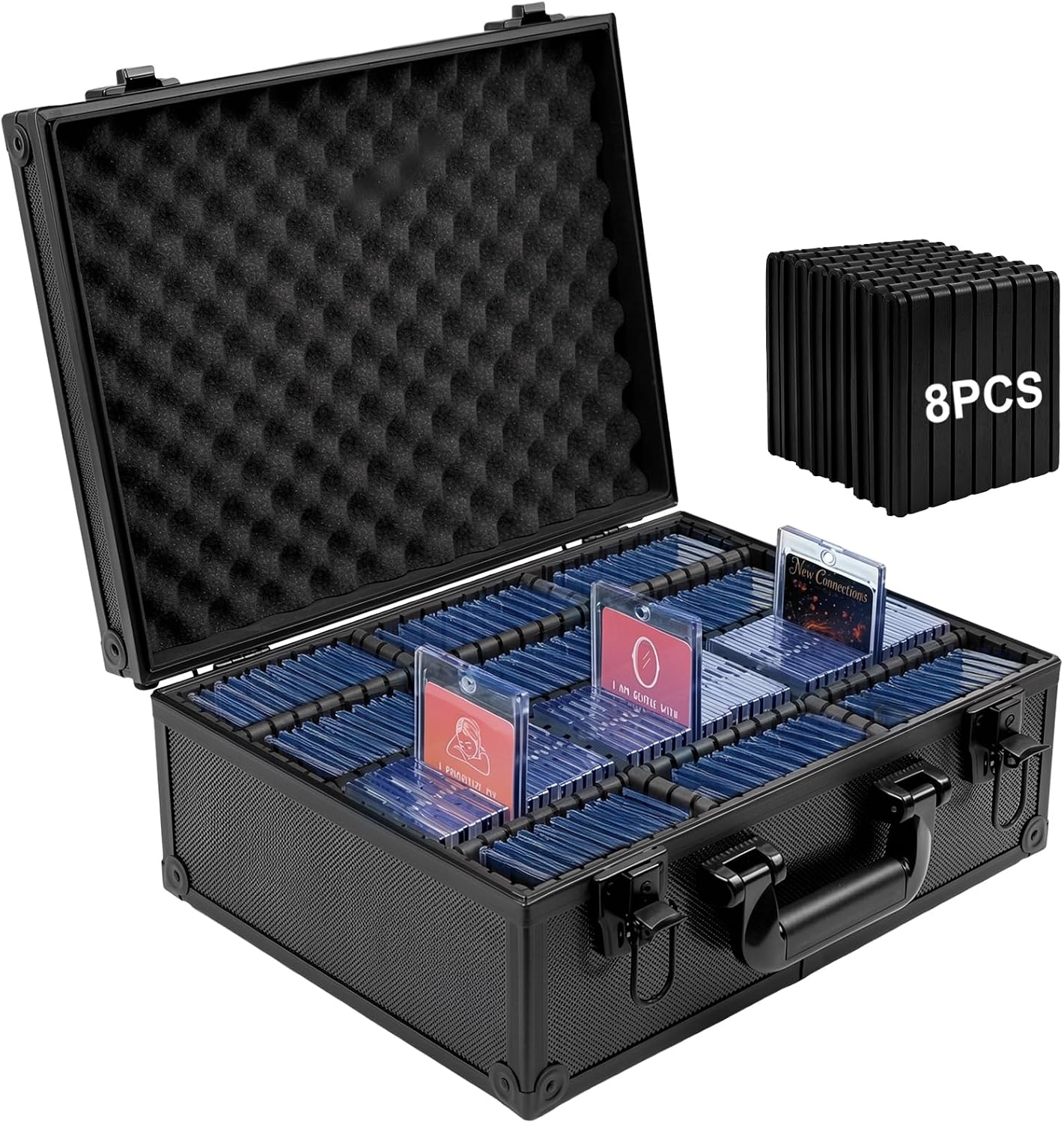 Card Storage Box 14.96”*11.42”*5.91” with 8 Removable Compartments