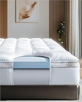 3 Inch Pillow Top Memory Foam Mattress Topper Short Queen - Cooling Hybrid Lux Dual Layer RV Mattress Pad - CertiPur-US Certified