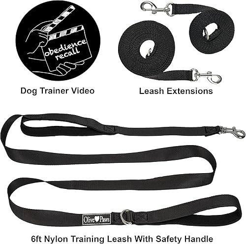 Miniatura 3 de Olive Paws Correa para perro de 30 pies  Perros pequeños, medianos, grandes  Juego de correa de entrenamiento para perros  Herramientas de