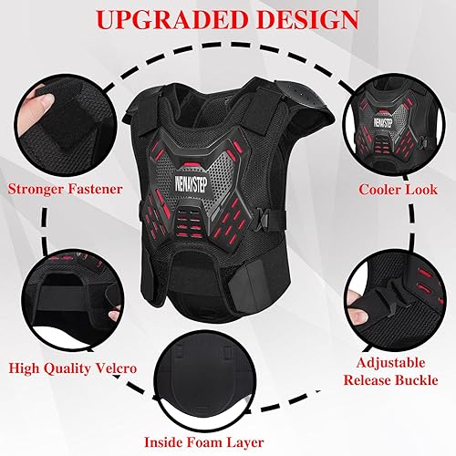 Miniatura 3 de Motorcycle Body Armor Vest Motocross Gear, Dirt Bike Chest Protector for Men Motorcycle Gear Back Protector Off-Road Racing Cycling Adult Safety Gear