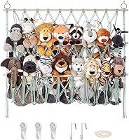 Vista 9 de Red de animales de peluche o hamaca hecha a mano para animales de peluche, esquina para colgar en la pared para almacenamiento organizador soporte