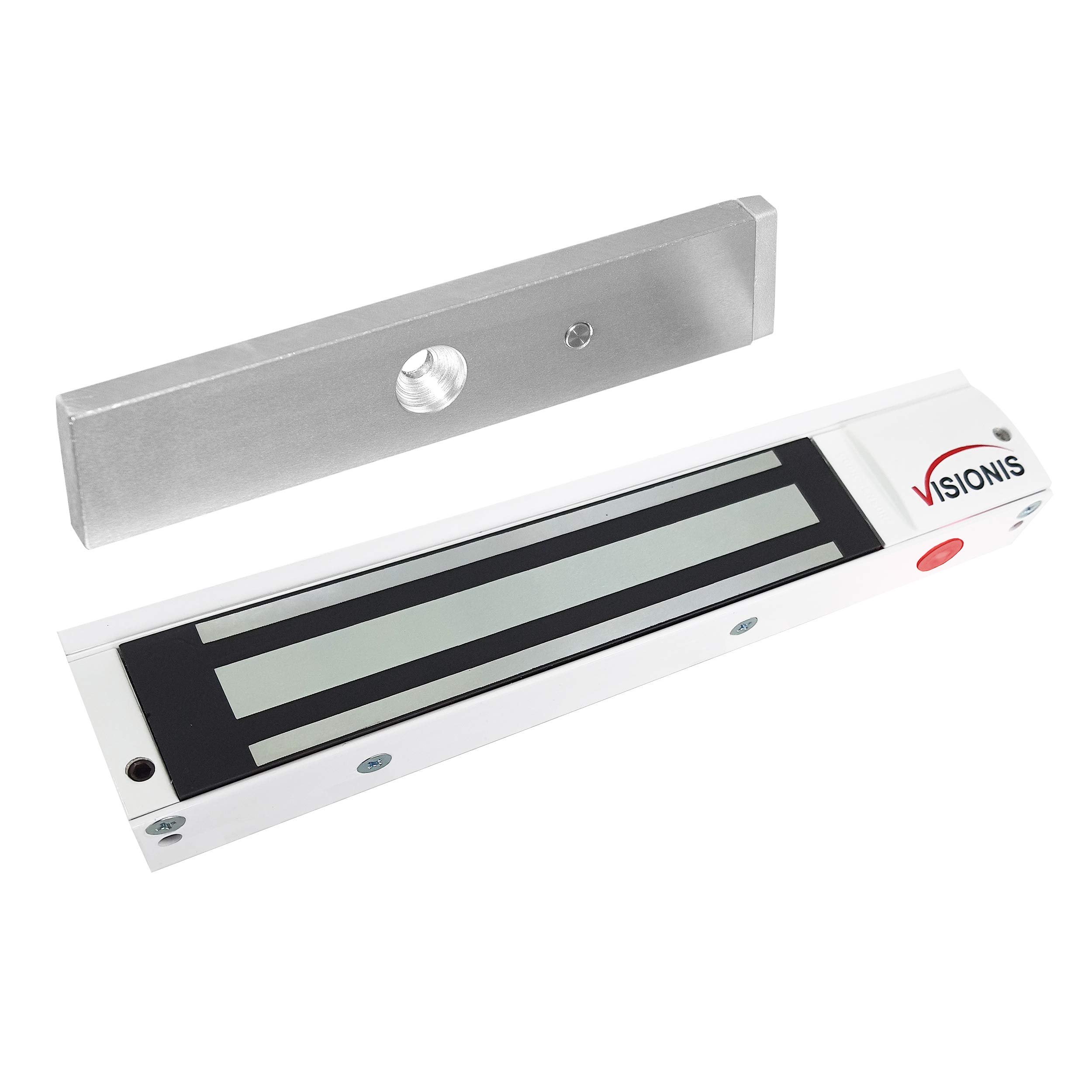 Cerradura electromagnética de interior blanca Visionis, seguridad de 600 lb para tu oficina