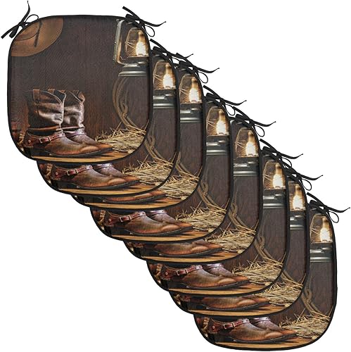 Vista 65 de Lunarable Orient - Cojín de asiento para silla, curlicues florales orientales con elementos artísticos venecianos, hojas de follaje, damasco a