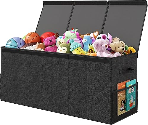 Miniatura 10 de Caja de Juguetes Extra Grande con Tapa, Organizador de Almacenamiento de Juguetes para Niños y Niñas, Cesta Grande de Juguetes Caja de Extra Grande