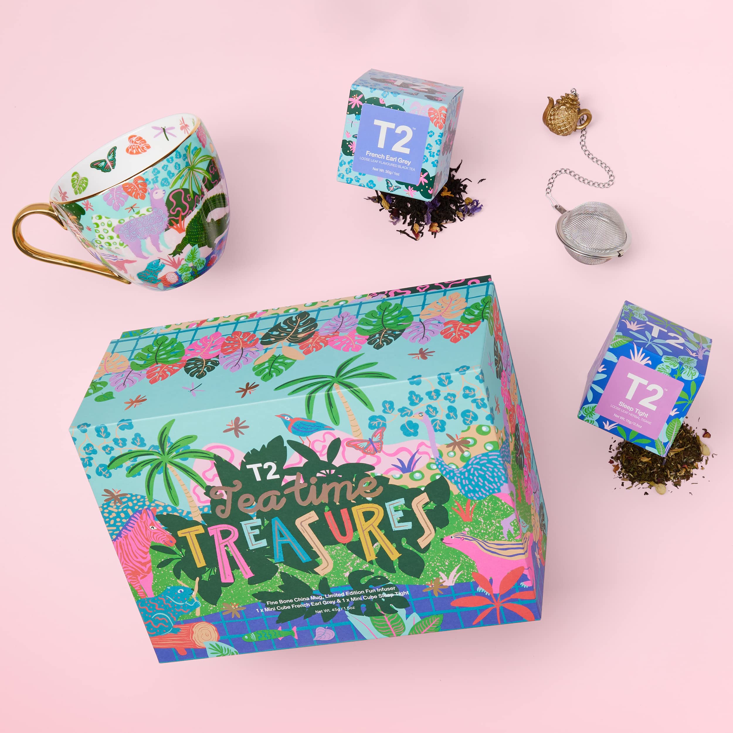 T2 Tea Tea Time Treasures Tea and Teaware Giftpack, 2 Loose Leaf