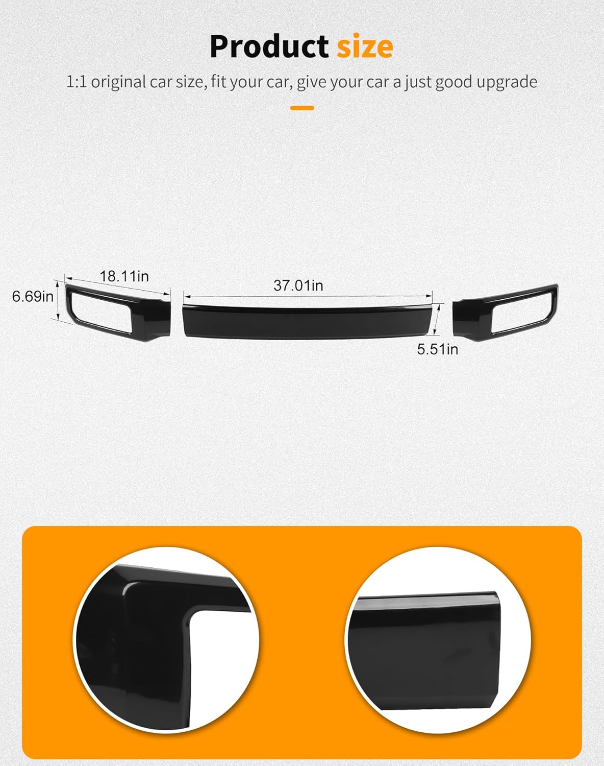 Hoolcar Exterior Front Grill Inserts Trim Center Bumper Guard Cover Compatible with Toyota 4Runner Limited 2014-2023, Black