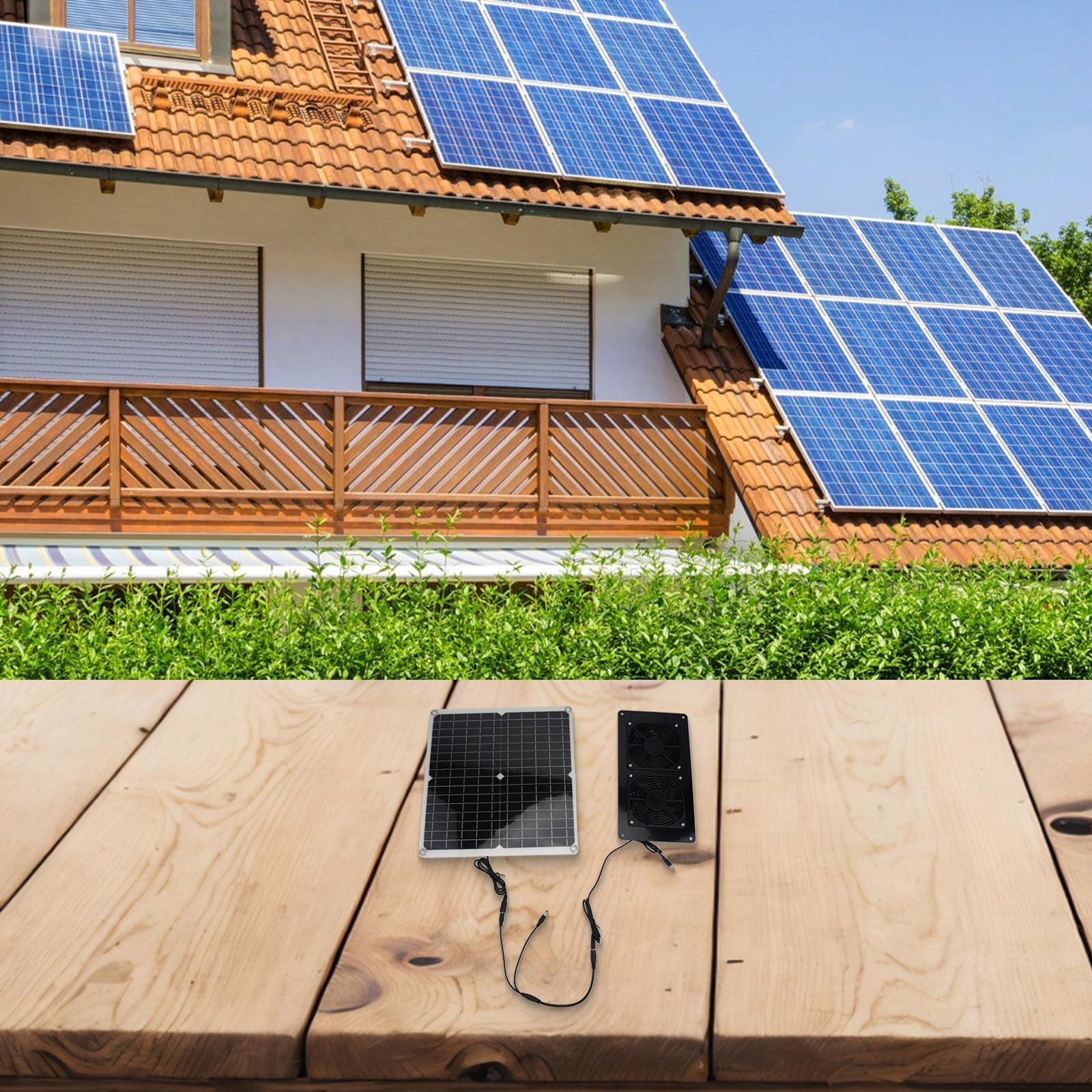 Pannello per solare 30W con 2 Ventilatori per Serrande Pannello(Solar fan)
