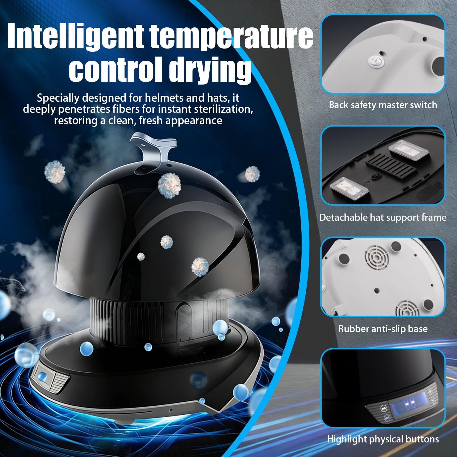 Limpiador De Sombreros Inteligente Y Máquina Para Reformar Gorras Limpieza a humedad, Desodorante a Ozono Y Reforma Para Gorras Y Cascos De Moto