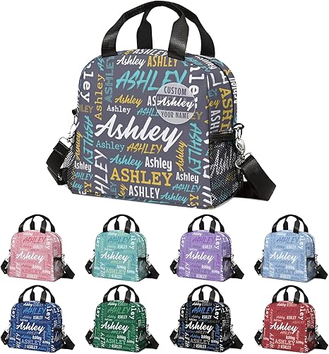 Bolsa de almuerzo personalizada con nombre, poliéster, color 10, unisex