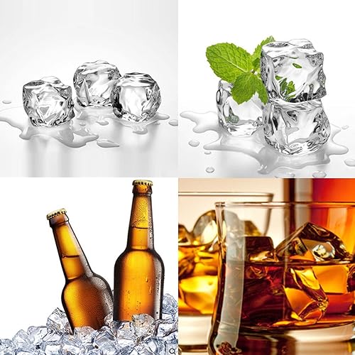 Miniatura 3 de Cosmos 8 cubos de hielo de plástico acrílico transparente falsos forma cuadrada para exhibición y fotografía