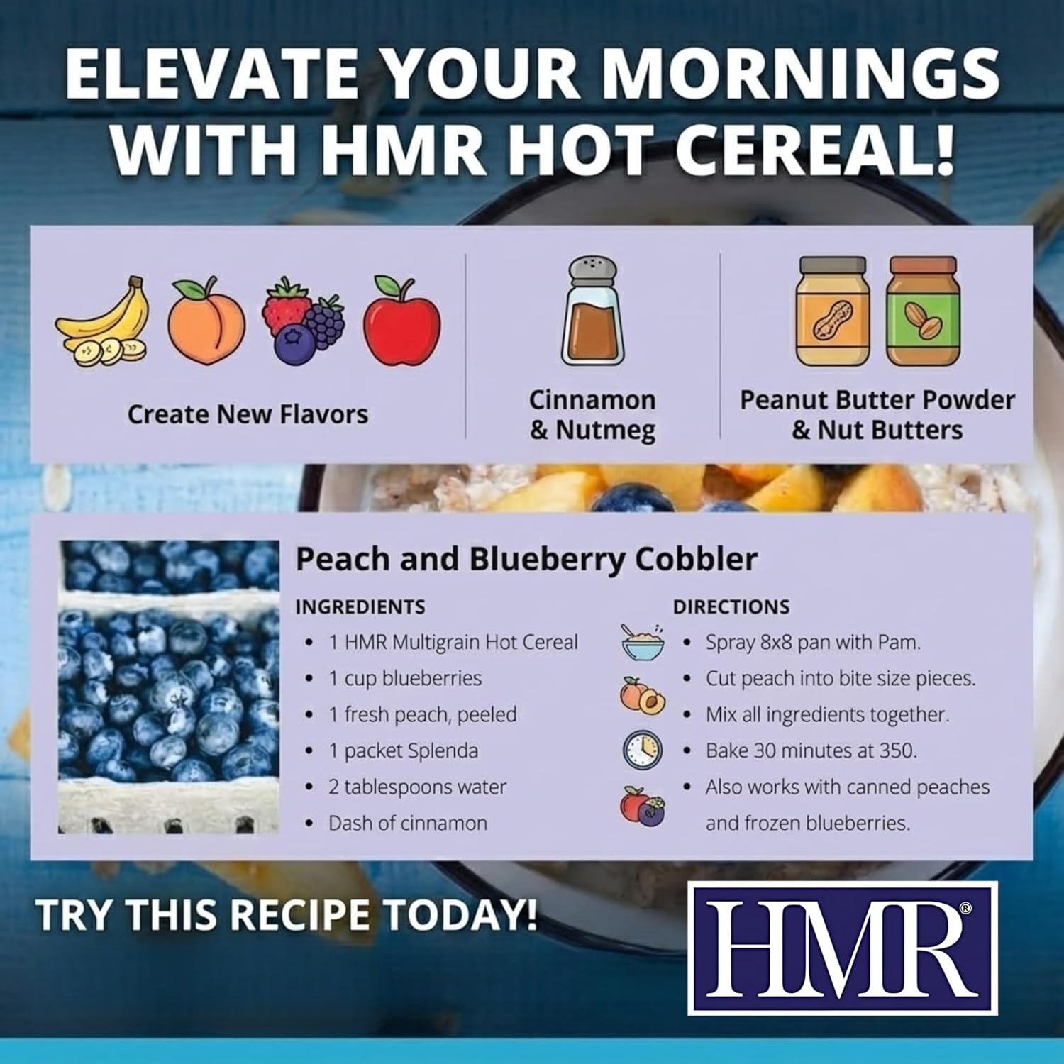 HMR Multigrain Hot Cereal – High Protein Oatmeal Alternative for Weight Loss | 10g Protein, 220 Calories | Low Calorie Breakfast or Snack | Convenient Diet Meal | 18 Count