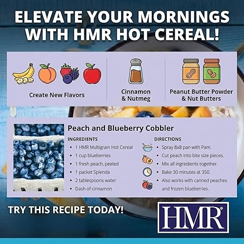 Miniatura 4 de HMR Cereal caliente multigrano | Desayuno o merienda abundante | Apoya el control de peso | Comida conveniente baja en calorías | 0.35 oz de