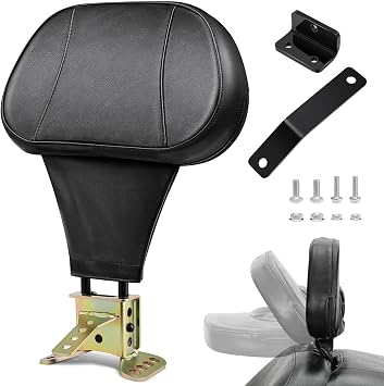 Driver Rider Backrest, Adjustable Detachable Rider Driver Backrest Fit for Harley Davidson Touring Road Glide Street Glide Electra Glide Road King 1988-2024 Colored Zinc