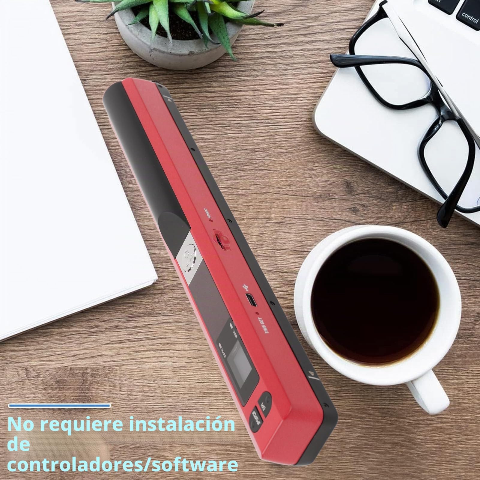 Elprico Escáner de Documentos Portátiles A4 Un Escáner de Imagen Portátil Fácil de Usar para el Hogar y la Oficina con Varios Formatos de Archivo Que Son Compatibles con el Negocio Bancario y de