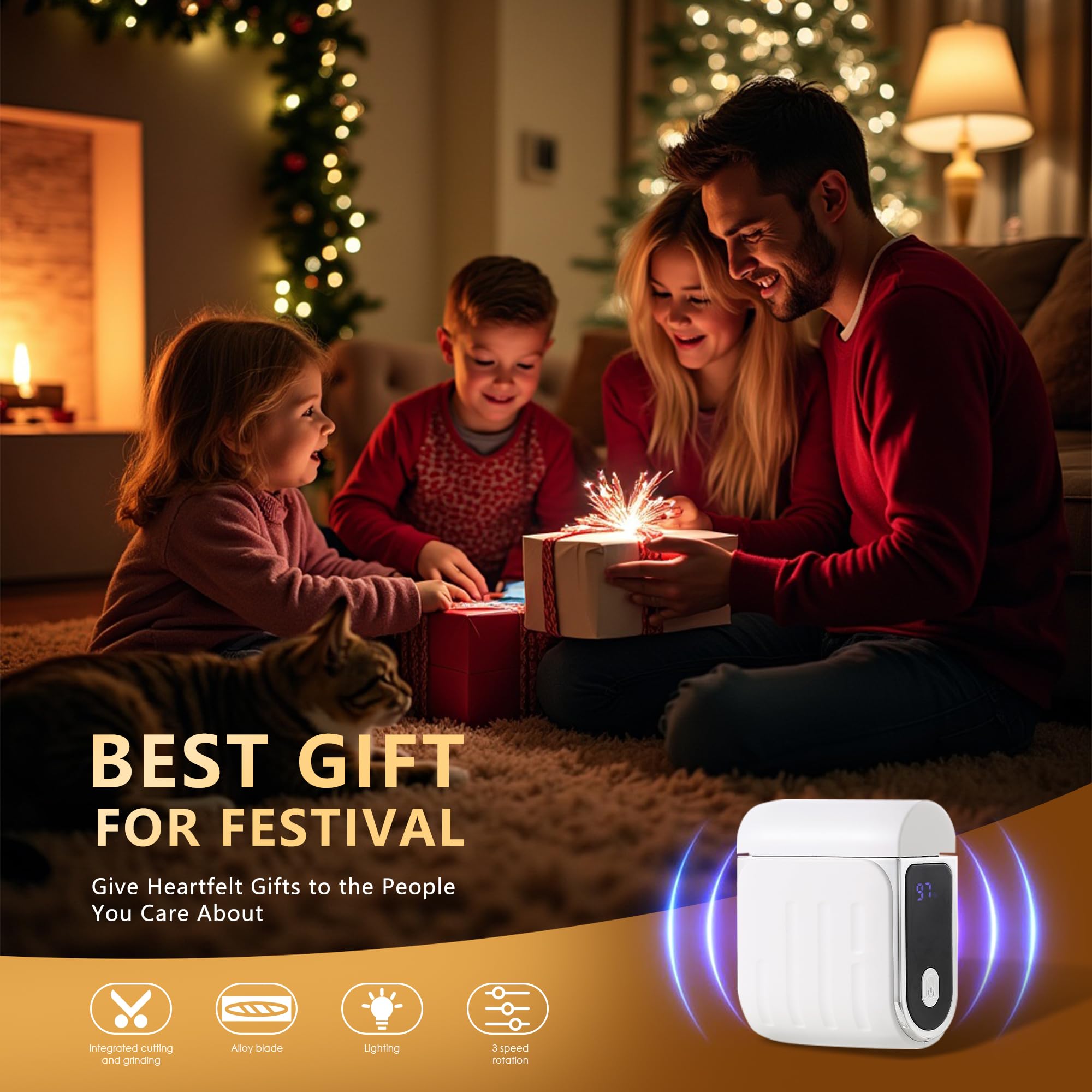 Best Friends Cortaúñas eléctrico con pantalla digital, 3 velocidades, cubierta magnética, hoja de aleación alemana, seguro y fácil de usar, cortaúñas automático para adultos, bebés y personas mayores