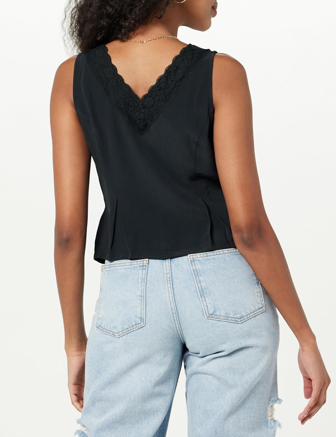 The Drop Women's Paloma Lace Trimmed Sleeveless Top - Image 2