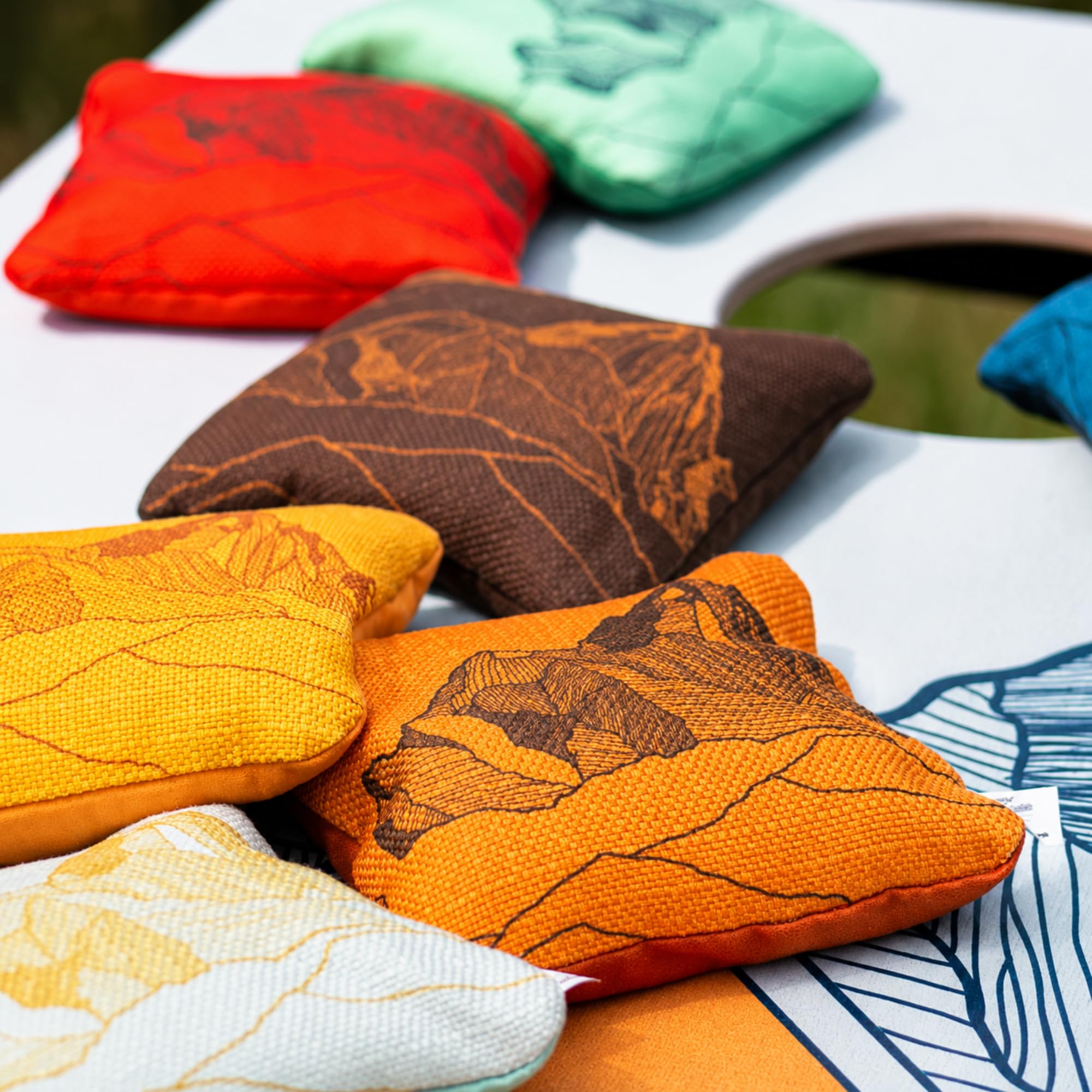Elakai Cornhole Bags Allwetter-Taschen, doppelseitig, glatt, Größe und Gewicht, 4 Stück, 15,2 x 15,2 cm