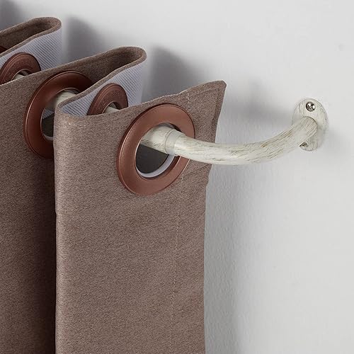 Miniatura 2 de Paquete de 2 barras de cortina, cortinero envolvente envolvente para ventana individual de 34 pulgadas, barra telescópica de 28-48 pulgadas, bronce