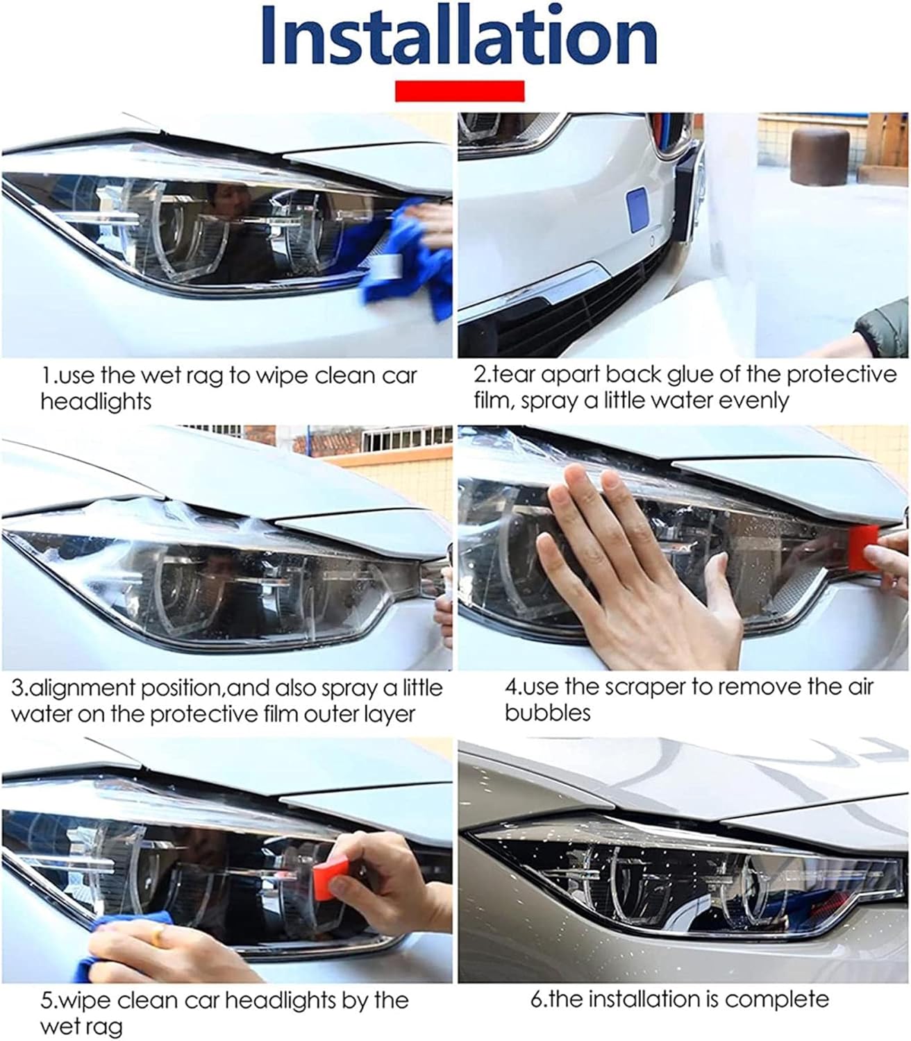 Car Headlight Protective Film for Lincoln Continental 2016-2020 car Headlight Tint Anti-Scratch Protection Film TPU Vinyl Wrap Pre-Cut Shape Sticker Accessory
