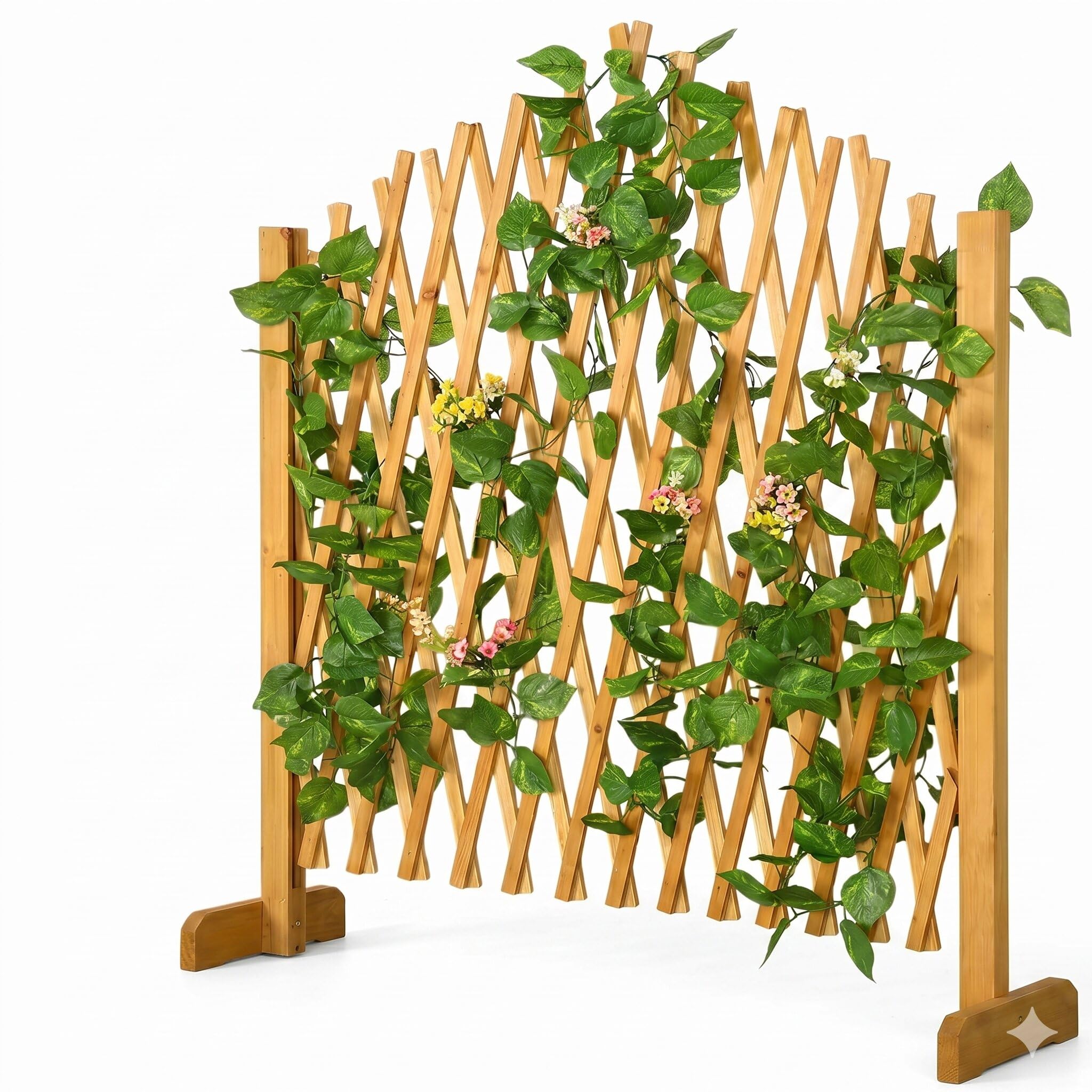 GARDEBRUK® Celosía Extensible Madera hasta 200cm Plantas Trepadoras Enrejado Jardín Valla Separador Terraza