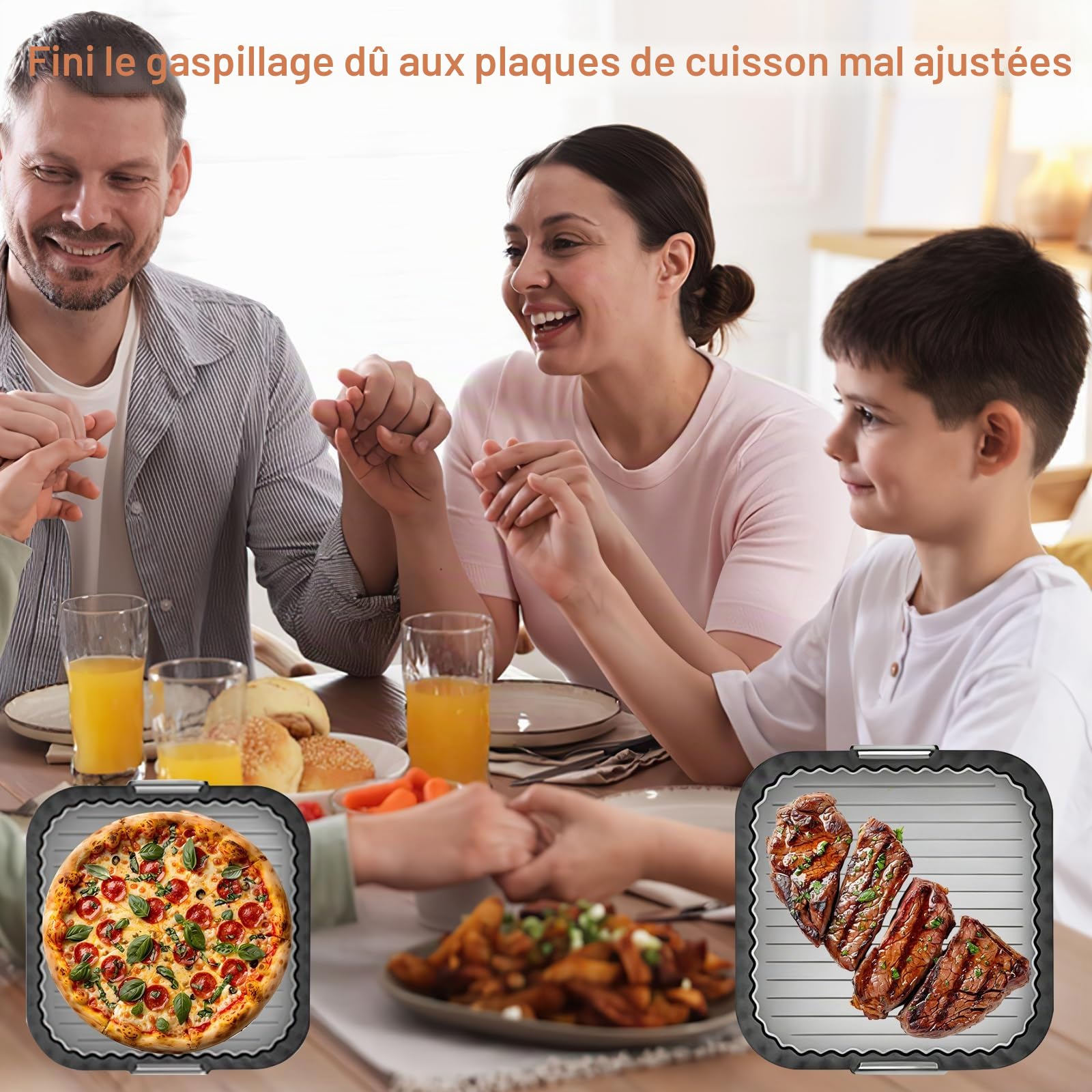 Moule en Silicone pour Cosori Turbo Tower/Pro/Smart Friteuse à Air Chaud | Accessoire pour Friteuse à Air Chaud 10,8 L Double Stack pour Cosori DC111, DC112 et DC113S (6,5 L et 4,3 L)