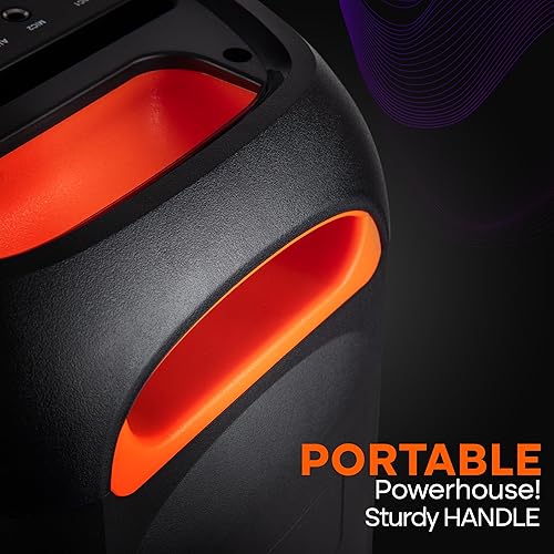 Miniatura 6 de Pyle Sistema compacto de altavoces PA para fiestas Bluetooth  Máquina de karaoke portátil de 160 W con batería incorporada, TWS, prioridad de