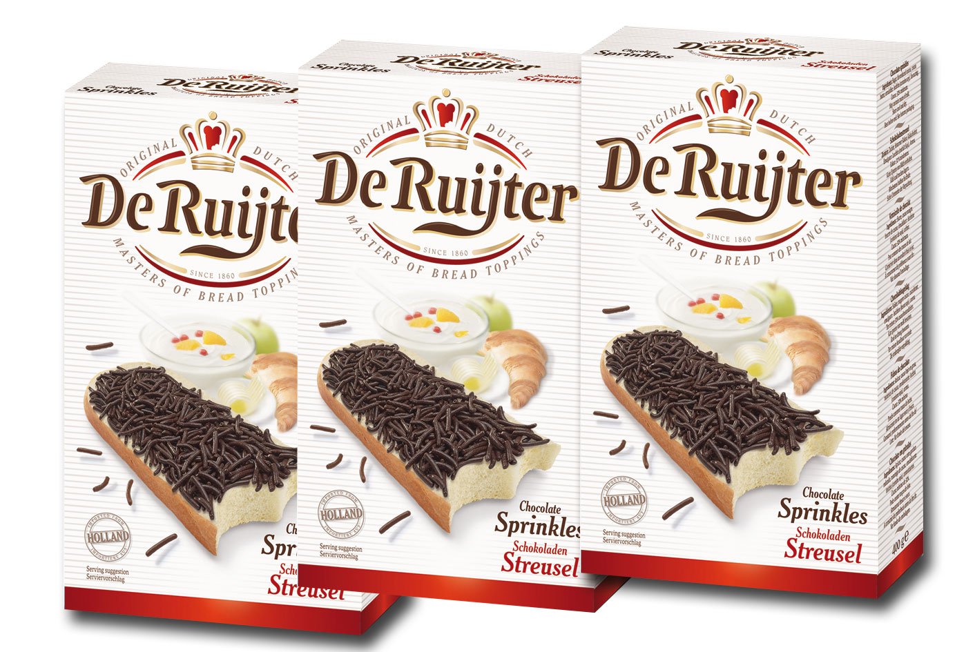 De Ruijter Lot de 3 crèmes de chocolat - 400 g