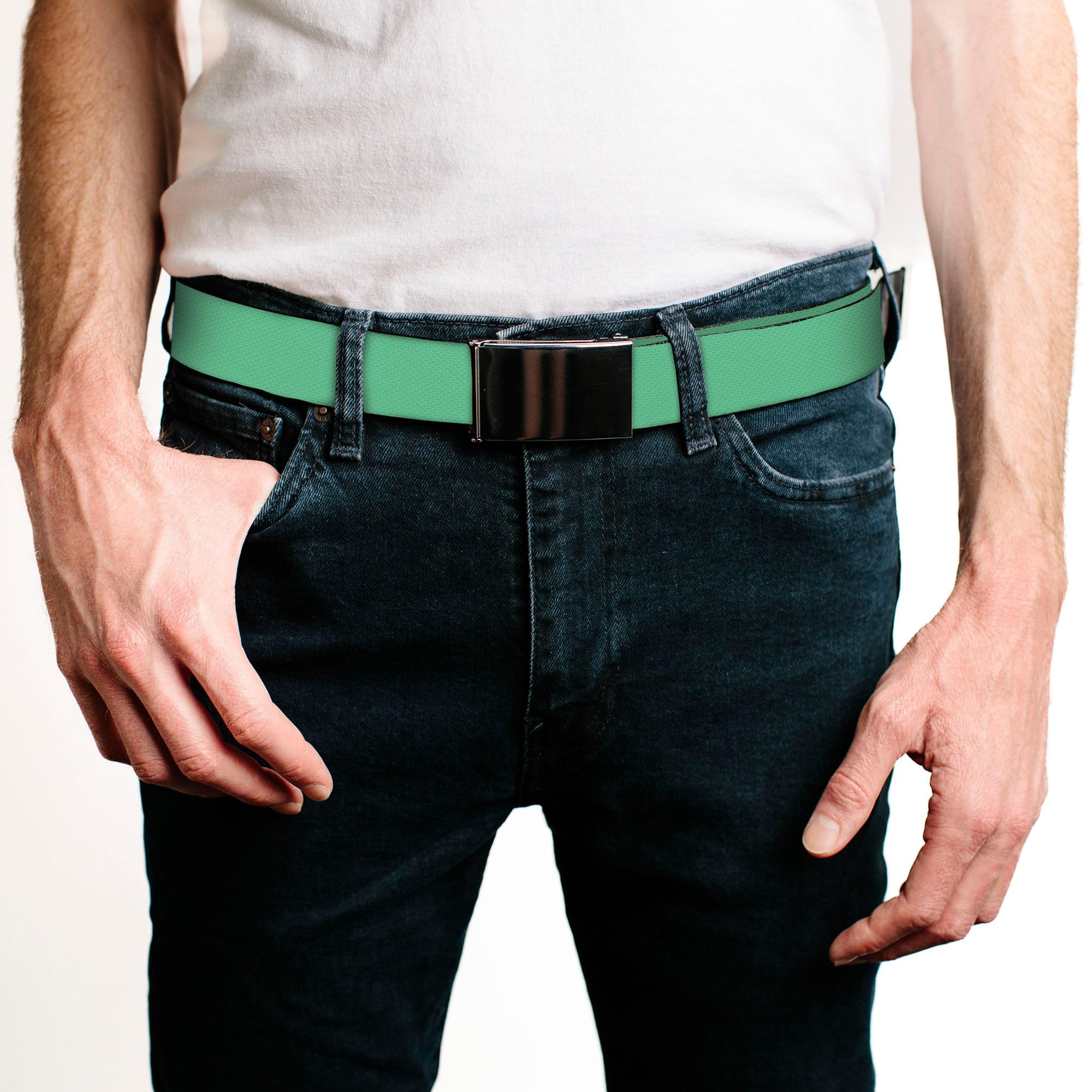 Buckle-Down Men's Web Belt Green, Multicolor, 1.5