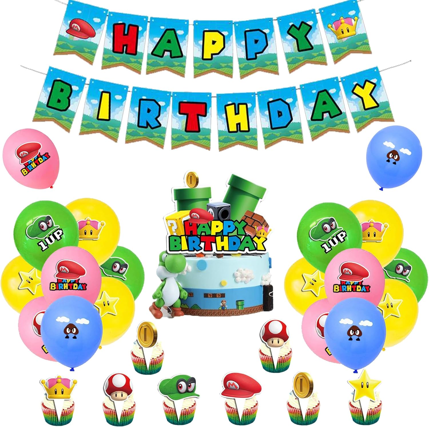 Mario Peach Birthday Party Decorations Super Mario Party Supplies Mario