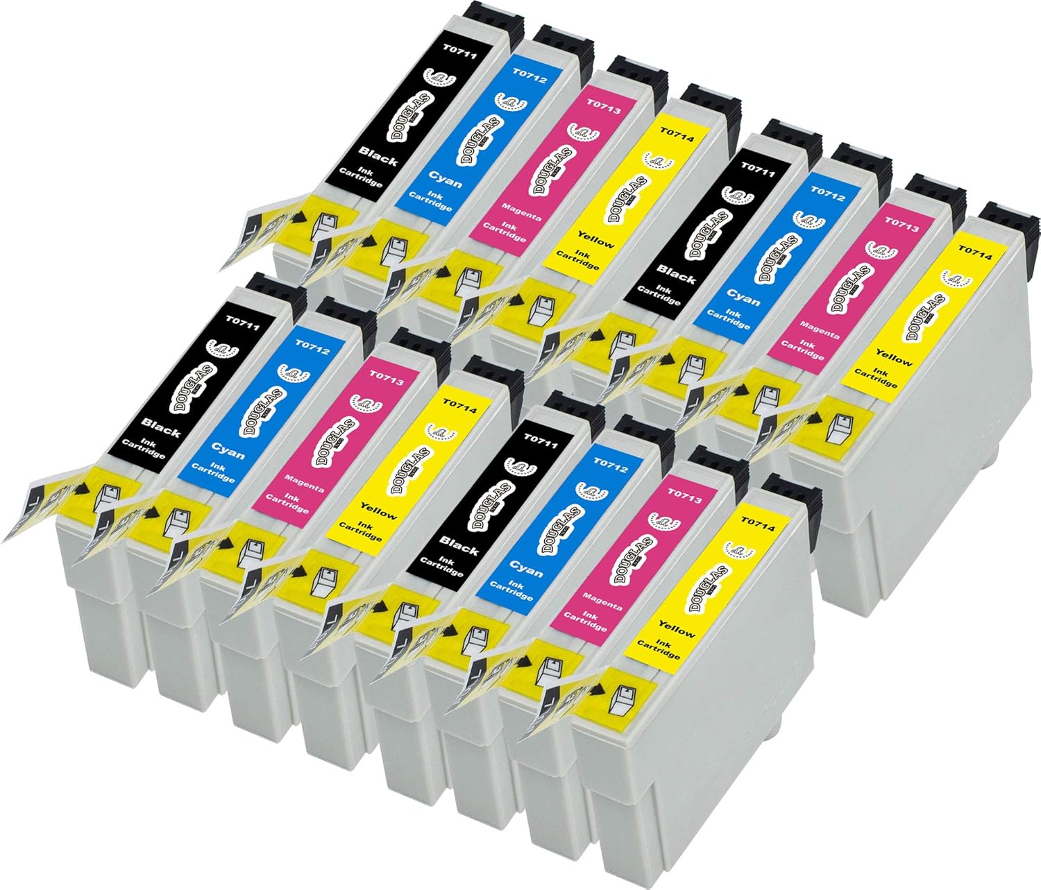 16 Dougalas Inks Printer Ink Cartridges Compatible with Epson T0715