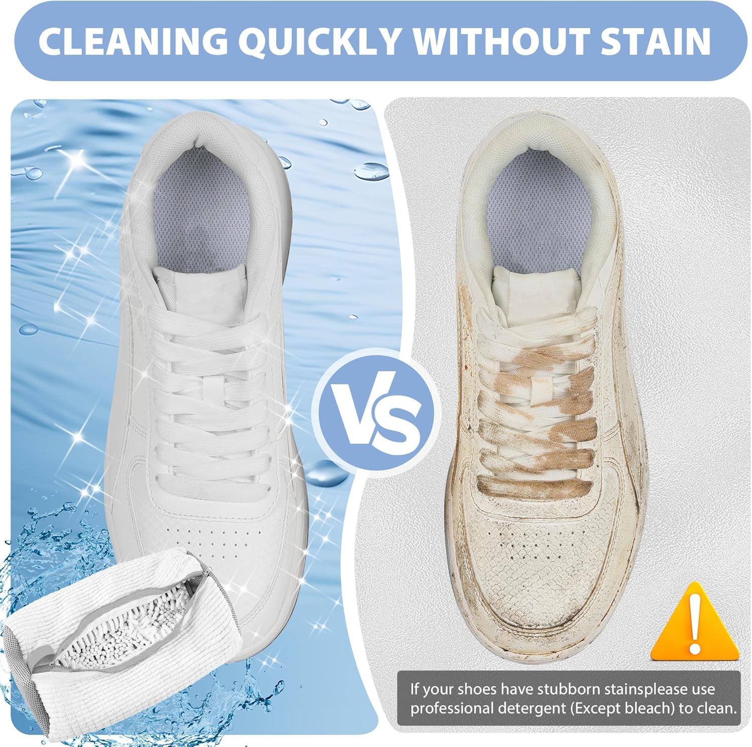 Lot de 2 sacs de lavage pour chaussures réutilisables - Anti-déformation et protection contre les dommages pendant le lavage - Description