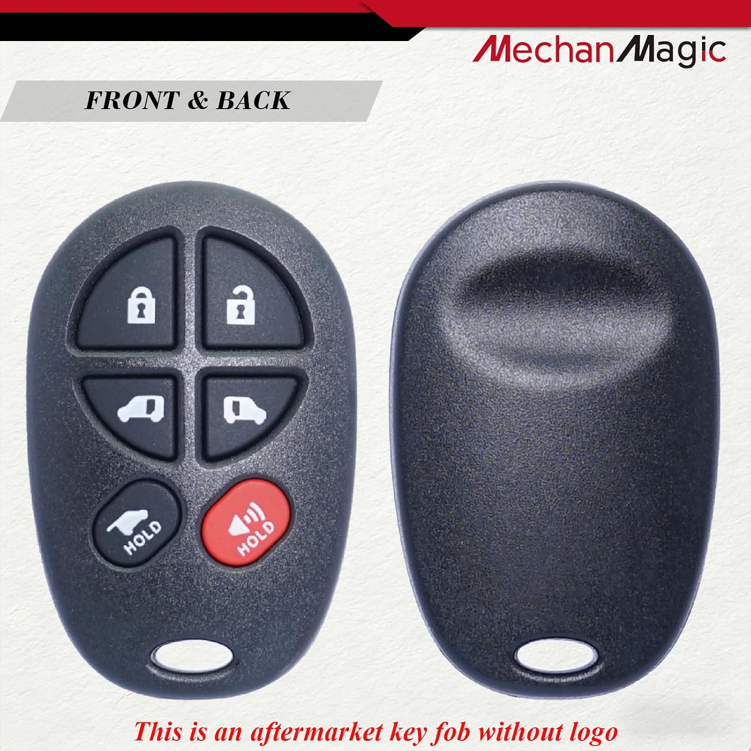 MechanMagic Key Fob Remote Replacement Fits for Toyota Sienna 2004 2005 2006 2007 2008 2009 2010 2011 2012 2013 2014 2015 2016 2017 GQ43VT20T Keyless Entry Remote Control 89742-AE050 (Pack of 1)