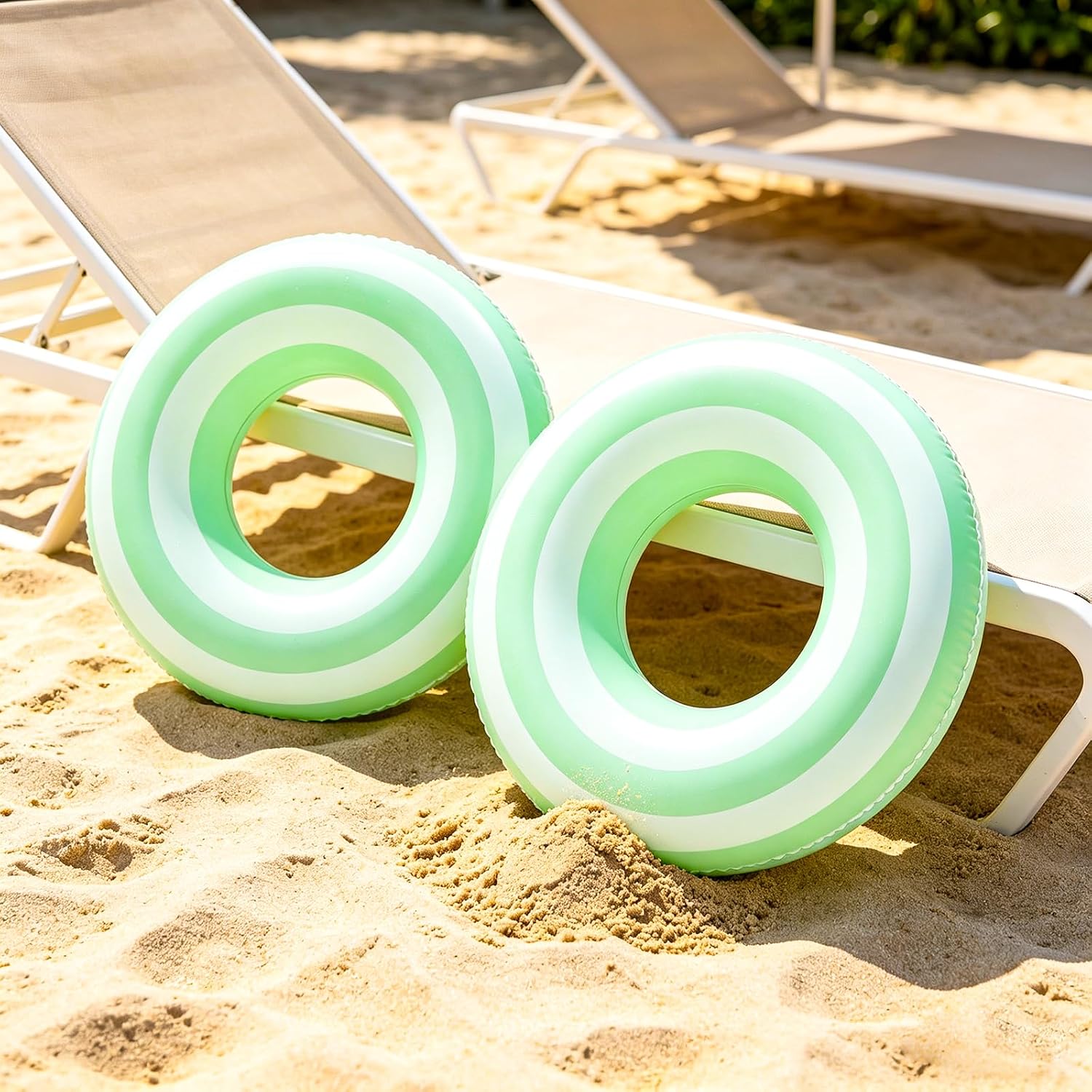 4Pcs Inflatable Pool Float for Adults-40 inch Pool Floaties Classic Striped Swim Rings Swimming Pool Tubes for Teens Summer Beach Bachelorette Party