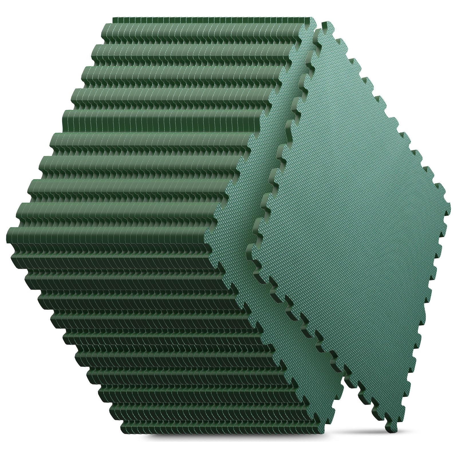 36 Pack 144 sqft Home Gym Mat, Puzzle Exercise Mat, EVA Interlocking Foam Floor Tiles for Home Workout Equipment and Kids' Play Areas -, 24 in x 24 in x ½ in, Green 36 Tiles