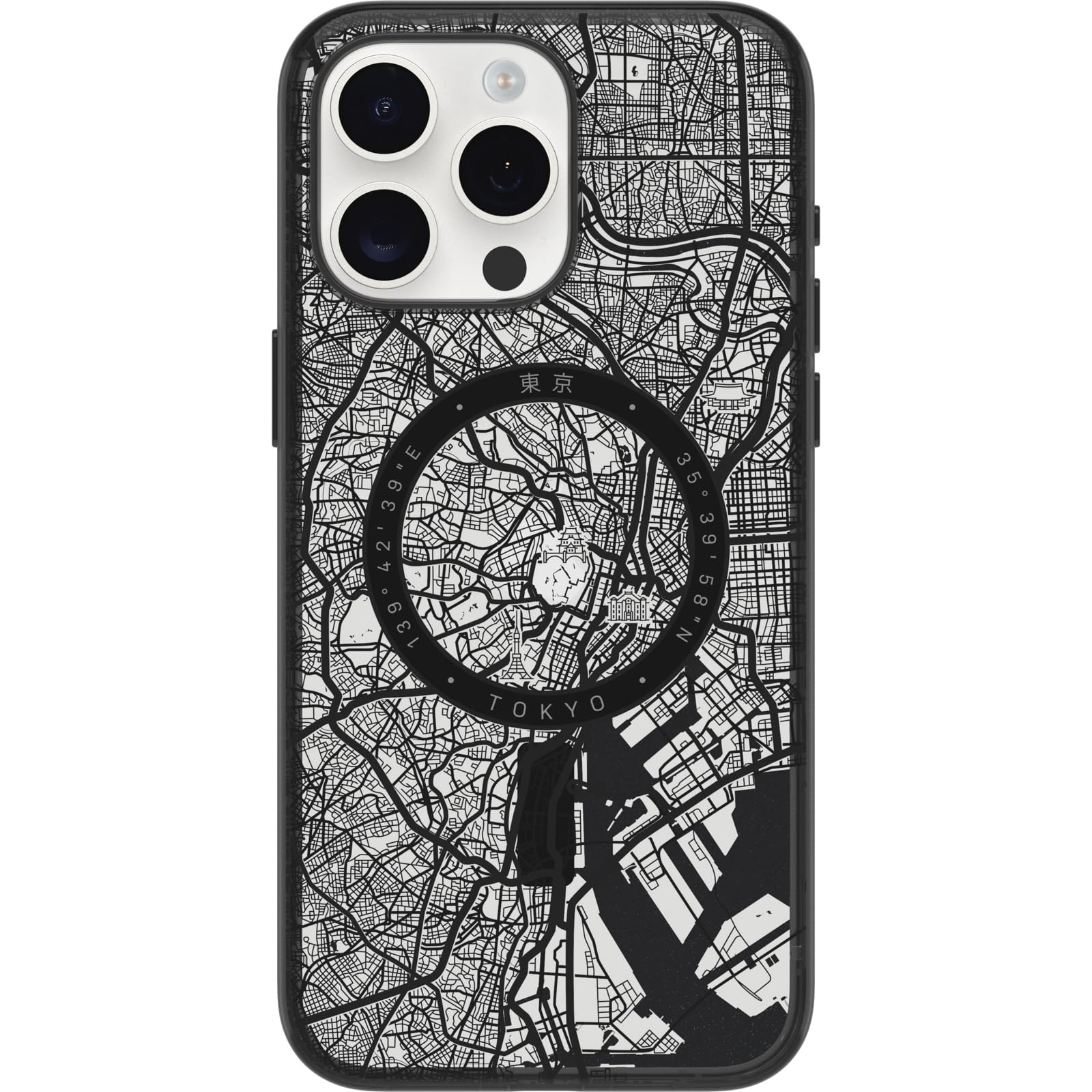 OtterBox Clear case with Colorful Grip Edge case for iPhone 15 Pro Max - Tokyo (Black)
