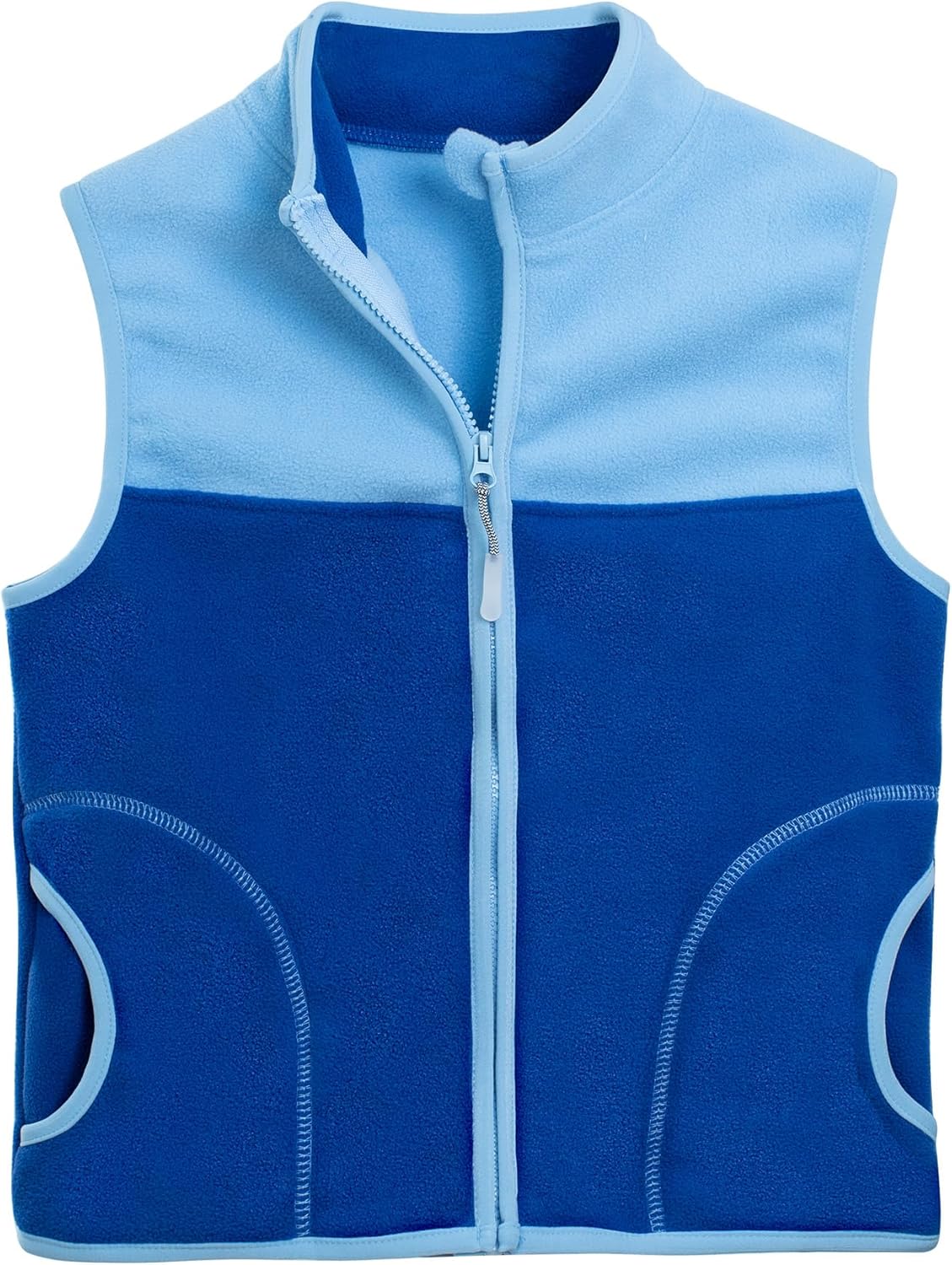 Boys Full Zip Polar Fleece Vest Sleeveless Outwear Warm Jacket with Pockets - Image 5