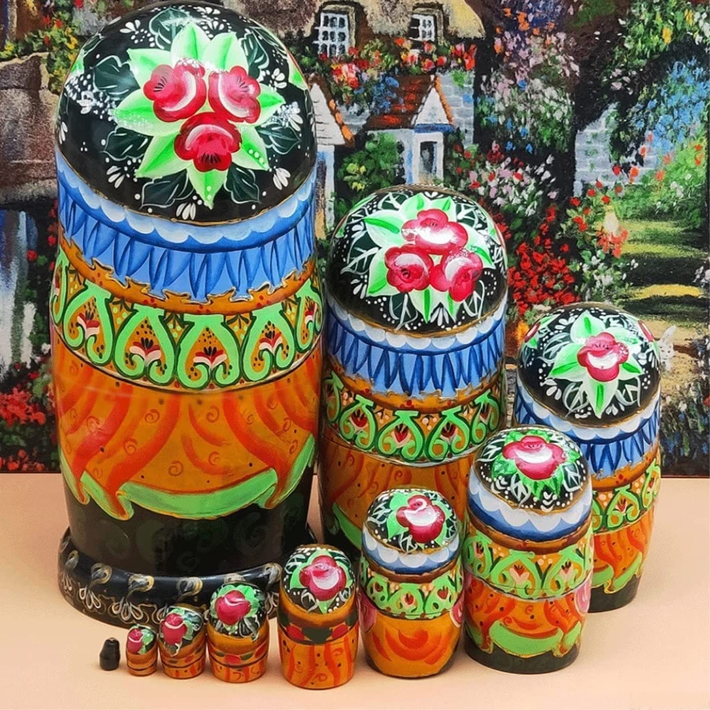 Matrioszki Matrioszka Lalka Rosyjska 10 Sztuk Rosyjskie Lalki Gniazdowania Ręcznie Malowane Piękne Tradycyjne Matryoshka Lalki Prezenty Na Boże Narodzenie Urodziny Rosyjskich Lalek Rosyjskie Lalki