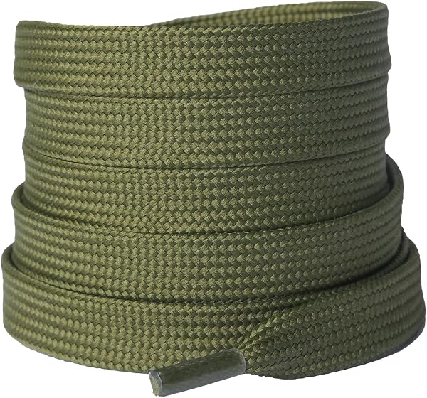 Olukssck 2 Paia Lacci Piatti Lacci Durevole di Ricambio di 10mm di qualità per Scarpe da Sportive, Scarpe da Città, Adulti, Bambini - 1
