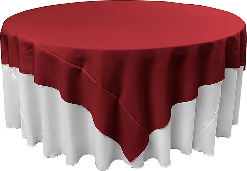 Miniatura 1 de LA Linen Mantel cuadrado lavable de popelina de poliéster, resistente a las manchas y a las arrugas, 72 x 72 pulgadas, mantel de tela para comedor,