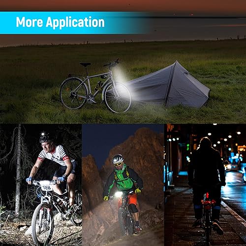 Miniatura 8 de HIRREYIS Luz LED súper brillante para bicicleta, potente USB recargable, 5 modos, luz trasera impermeable para bicicleta, luz de circulación diurna,