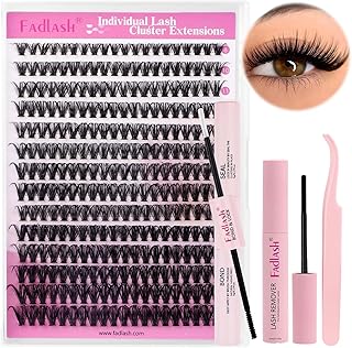 FADLASH Kit Pestañas Postizas Individuales 200pcs 40D 8-16mm, Bond and Seal, Removedor Pegamento Pest...