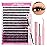 FADLASH DIY Lash Extension Kit Individual Lash Clusters with Lash Bond and Seal Clusters Lash Glue Remover and Eyelash Tweezers for Beginners (40D-0.07D, 8-16mm, Kit)