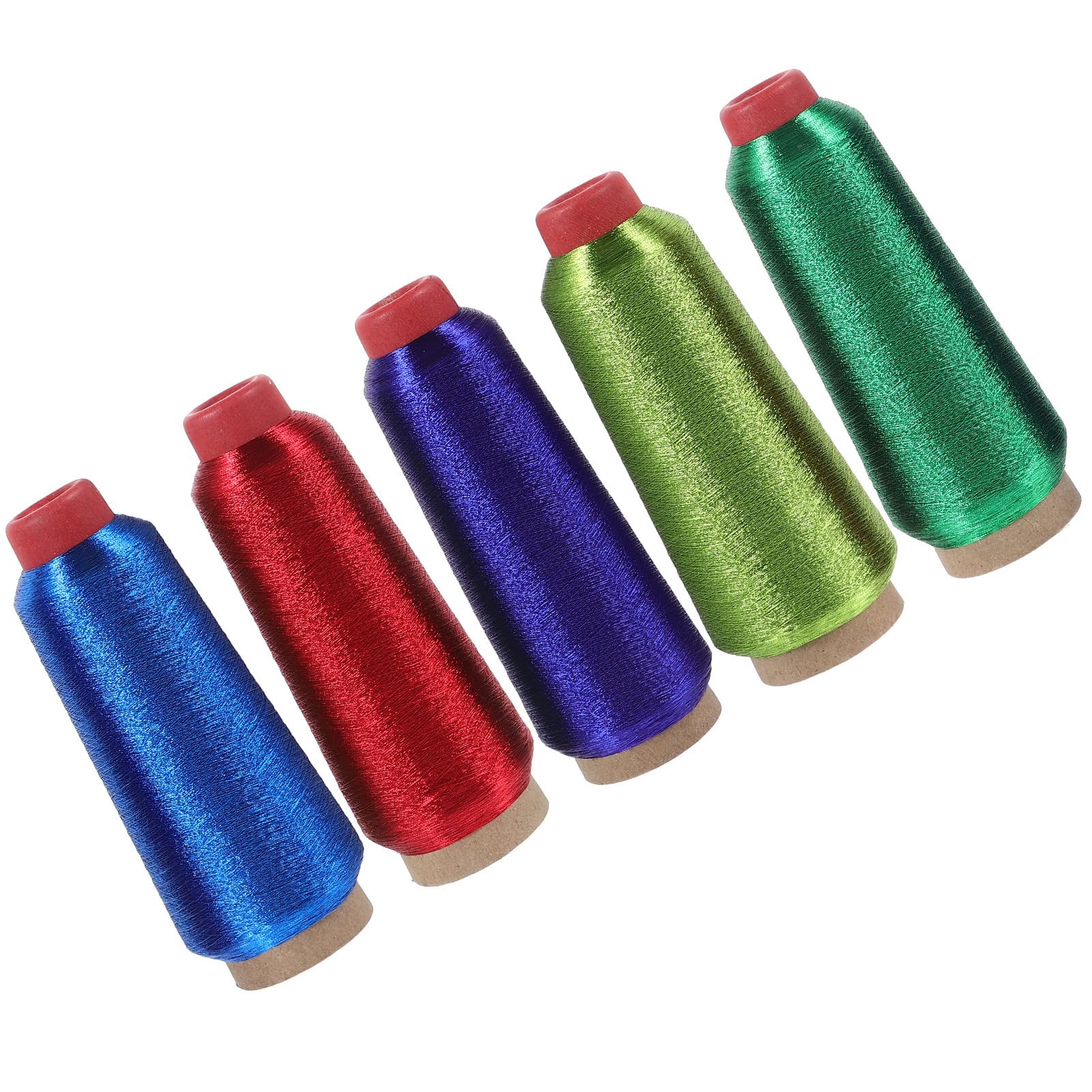 5 Rollos de Hilo de Bordar Adecuado Bordado a Punto de Cruz por Computadora Multifunción de Poliéster Color Aleatorio para Proyectos DIY y Uso en Tienda
