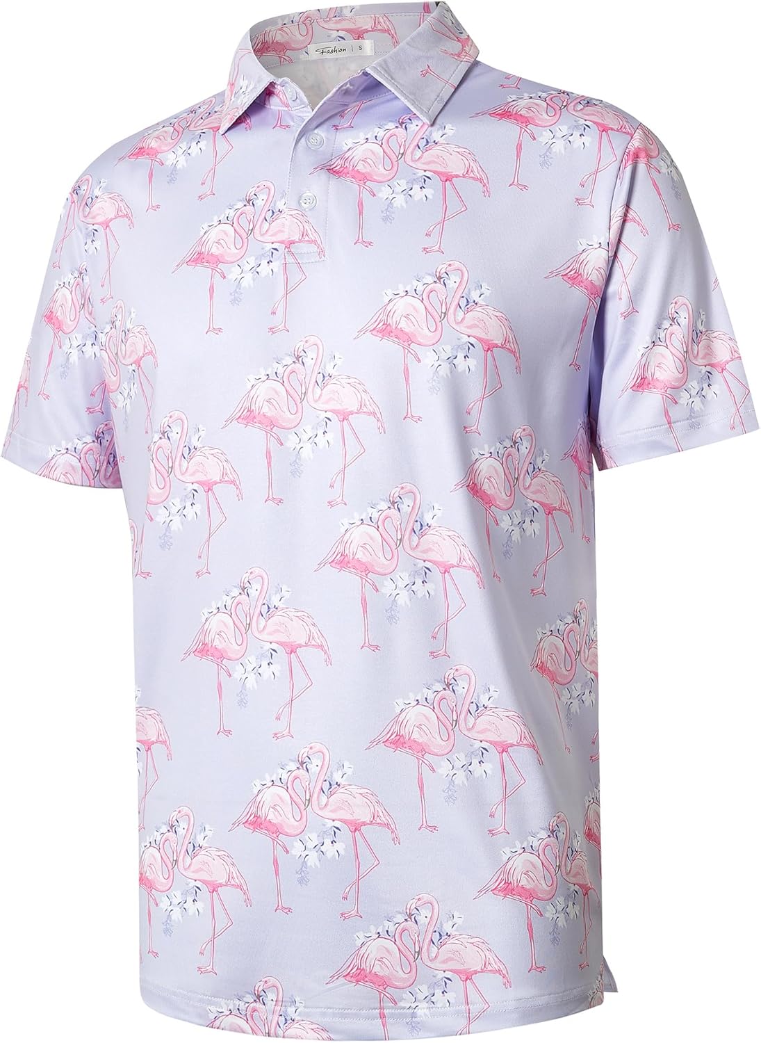 ELETOP Men's Golf Polo Shirts Short Sleeve Moisture Wicking Hawaiian Tropical Polos Performance Golf Shirts for Men Dry Fit