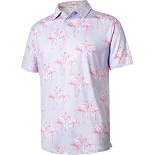 ELETOP Mens Golf Polo Shirts Short Sleeve Moisture Wicking Hawaiian Tropical Polos Performance Golf Shirts for Men Dry Fit